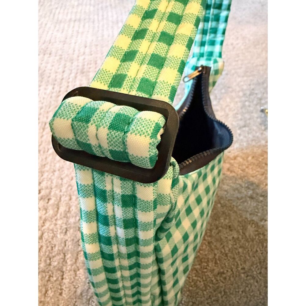 BAGGU New With Tags Green Gingham Mini Nylon Shoulder Bag